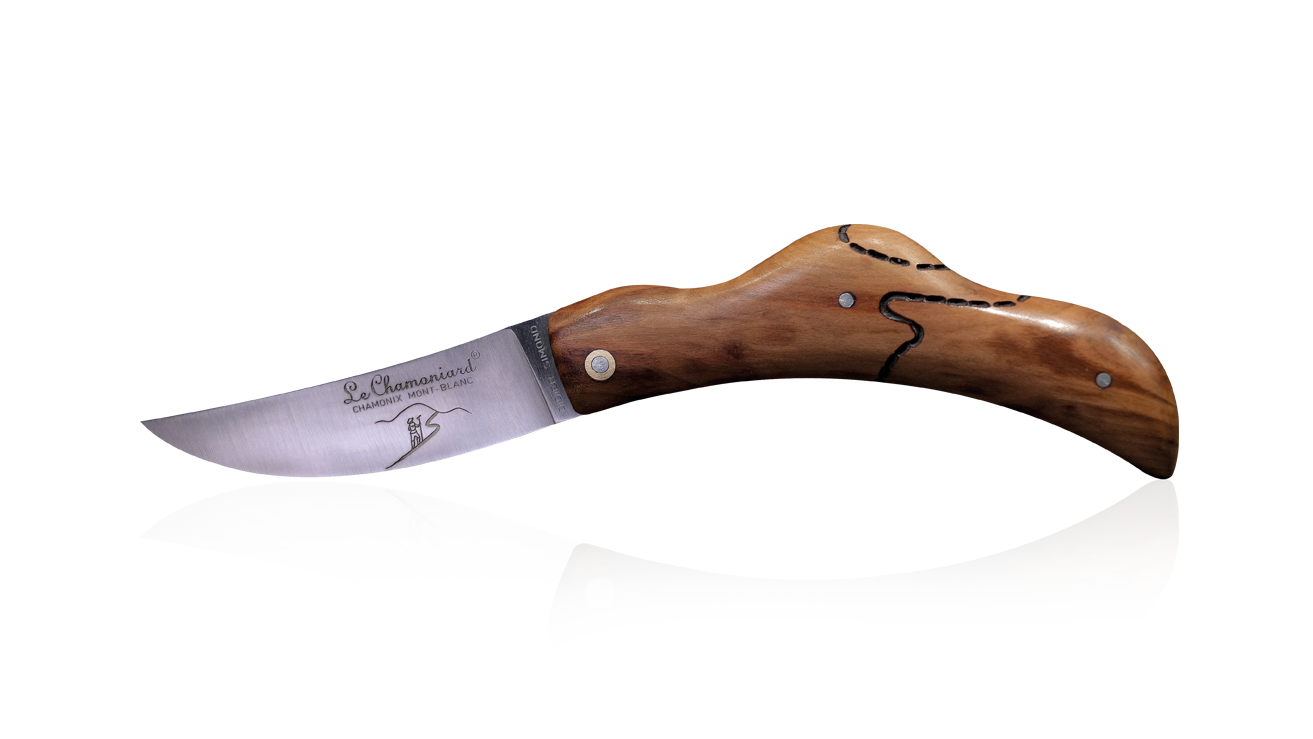 Petit couteau pliant artisanal en prunier
