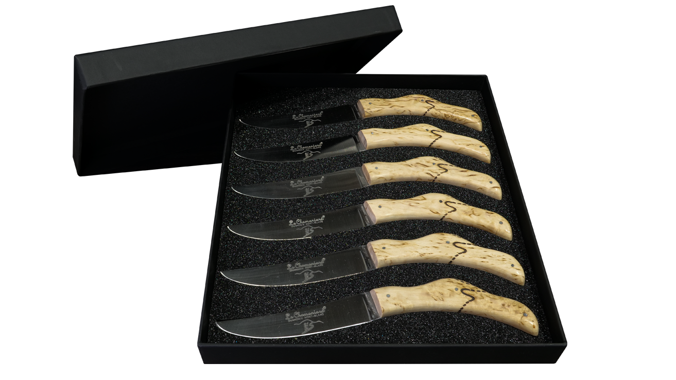 Set de 6 couteaux de table artisanal en bouleau