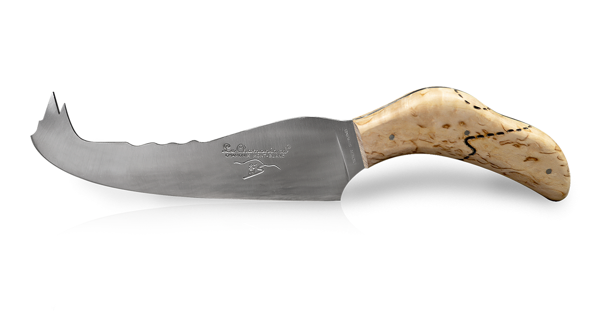 Couteau artisanal à fromage en bouleau
