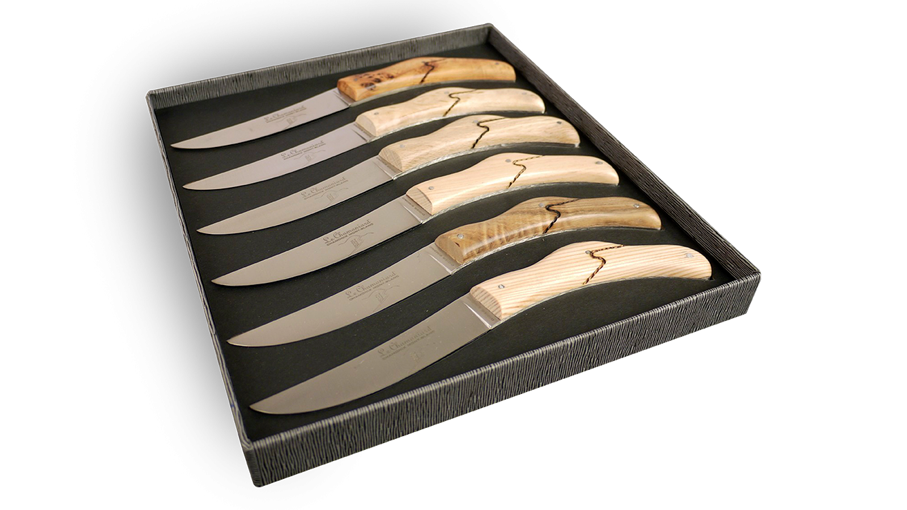 Set de 6 couteaux de table artisanal 6 essences