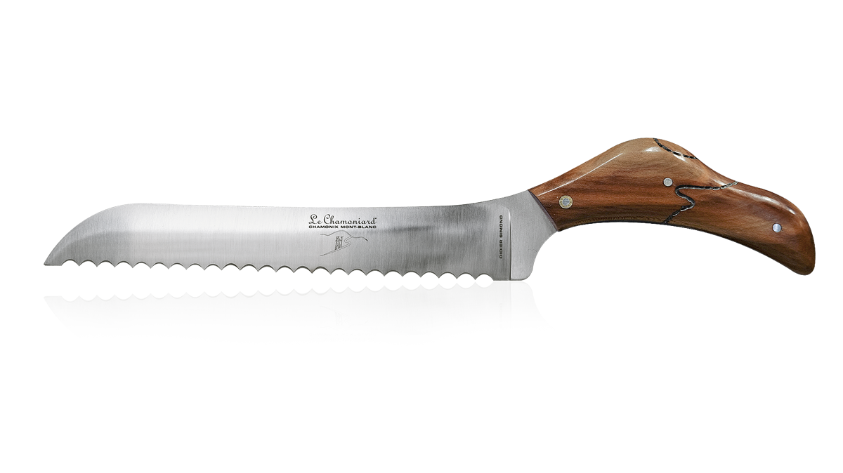 Couteau artisanal à pain en prunier