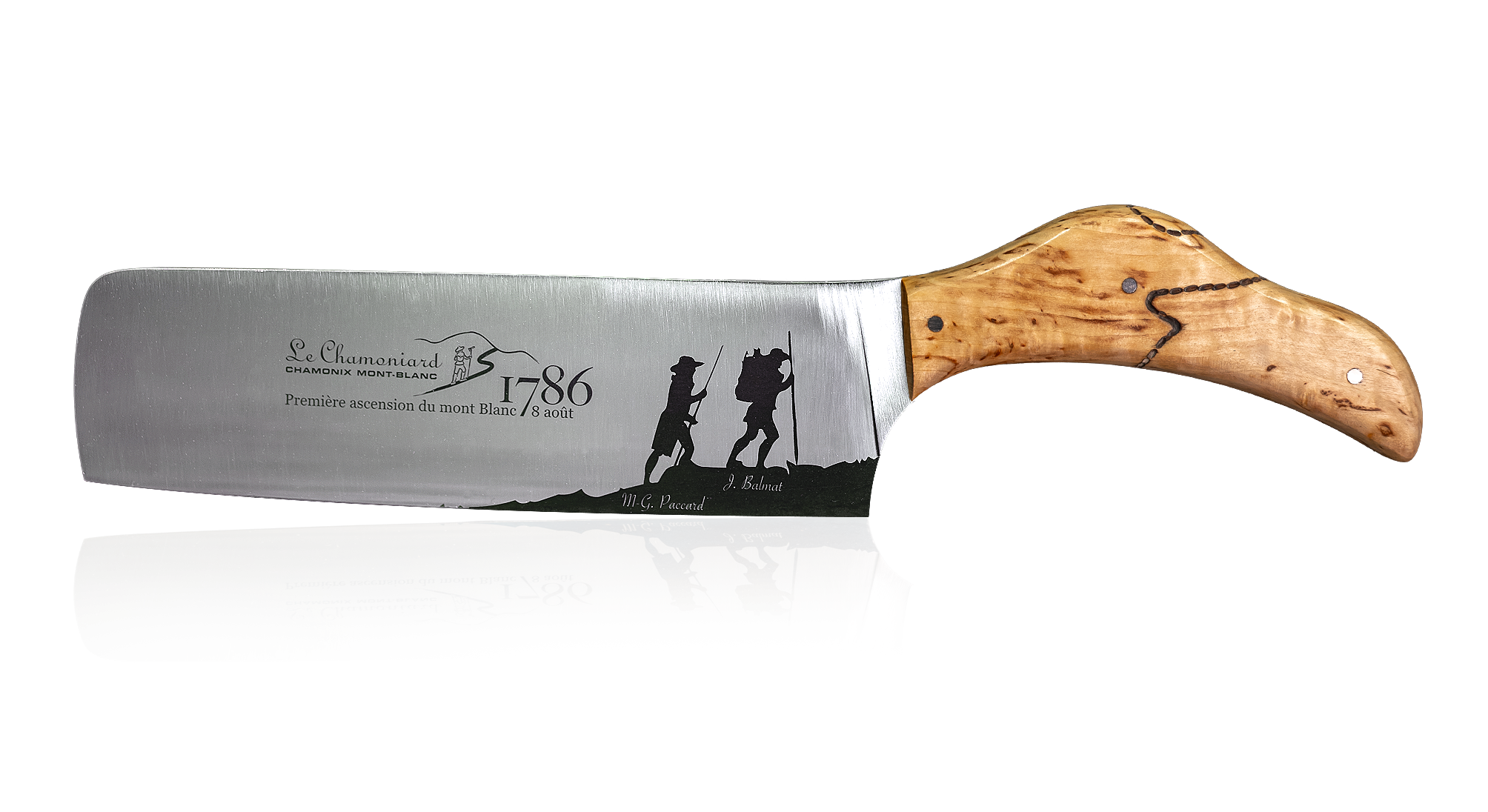 couteau artisanal en bois de cuisine nakiri chamonix