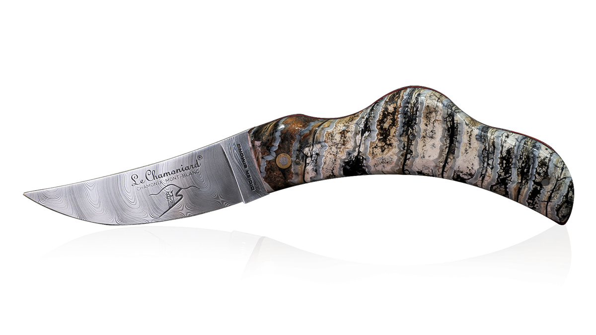 Couteau artisanal en dent de mammouth le chamoniard
