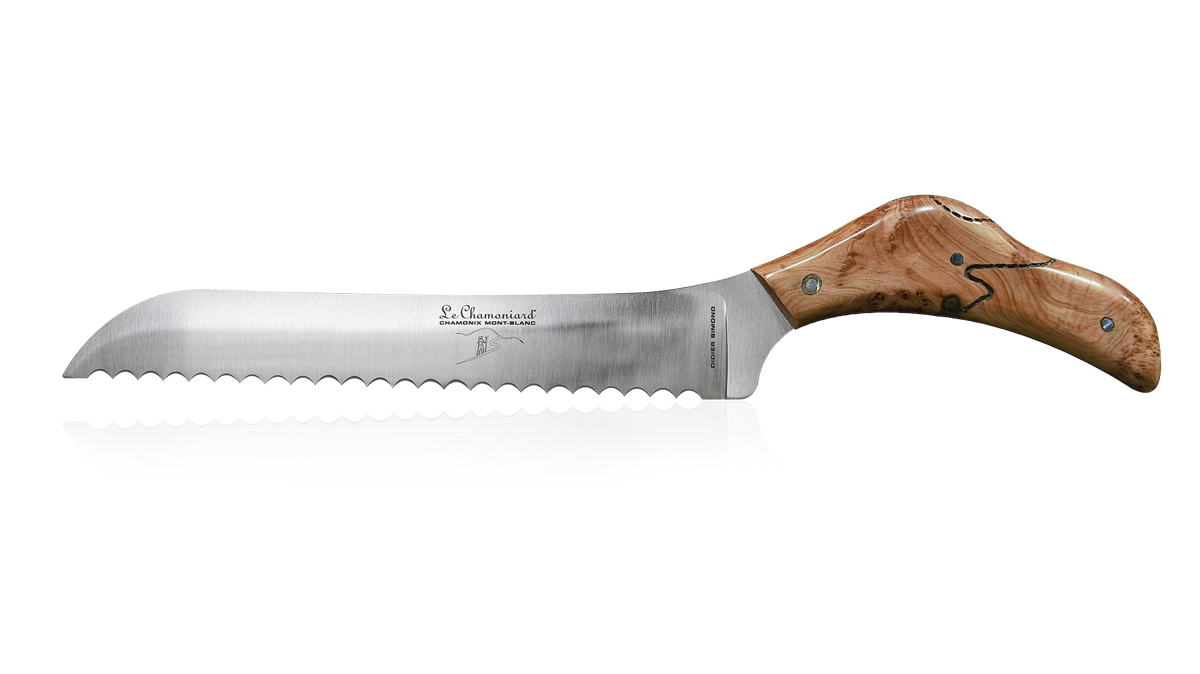 Couteau artisanal à pain en genévrier